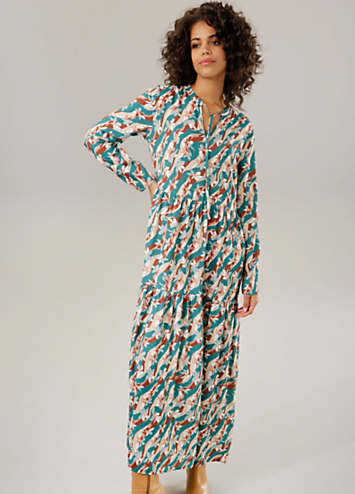 Aniston Floral Print Long Sleeve Maxi Dress Kaleidoscope