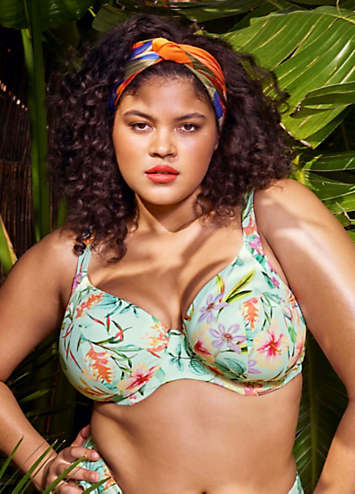 Elomi Sunshine Cove Underwired Plunge Bikini Top Kaleidoscope