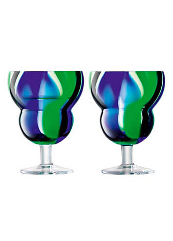 Lsa Folk Set Of Stemmed Wine Glasses Kaleidoscope