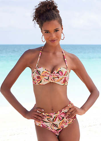 S Oliver Underwired Bandeau Bikini Top Kaleidoscope