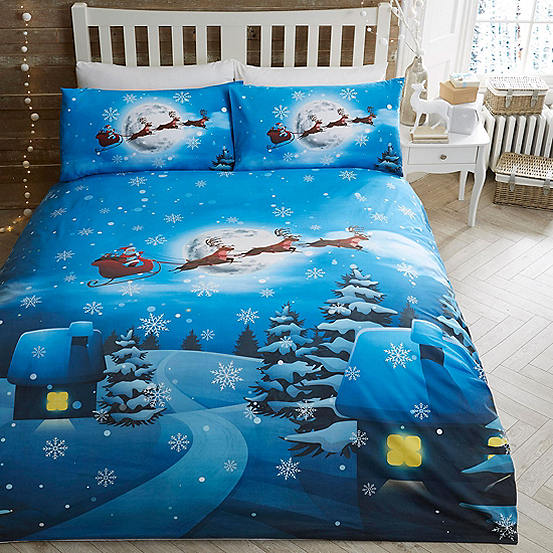 Bedlam Santa Glow In The Dark Duvet Cover Set Kaleidoscope