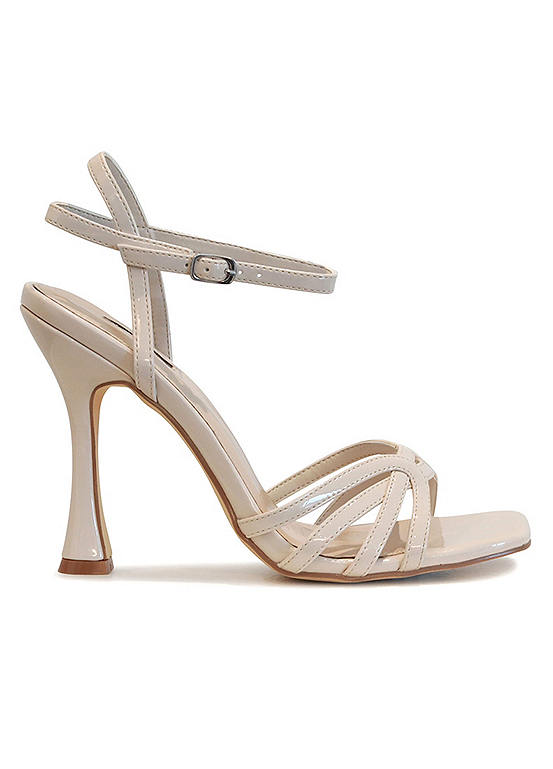 Linzi Serena Nude Faux Leather Sandals Back High Heels Kaleidoscope