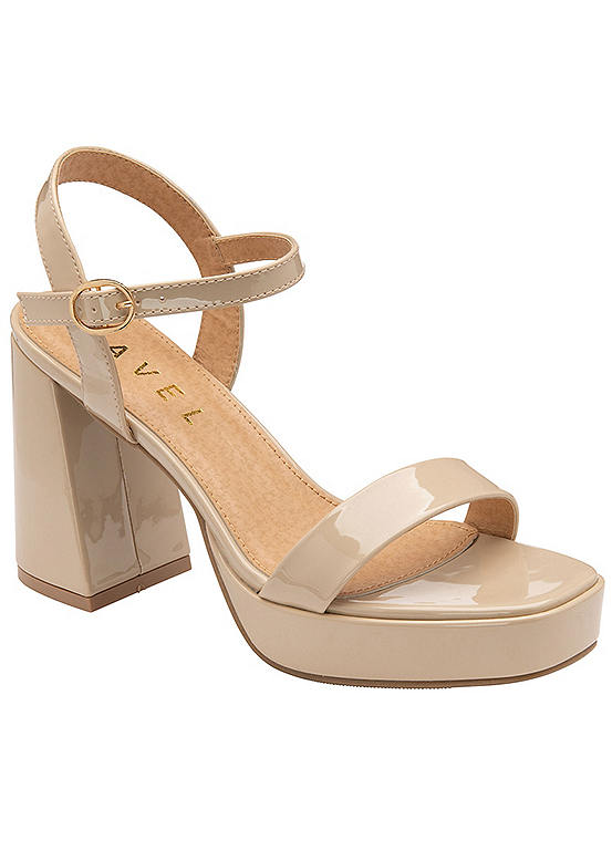 Ravel Moray Nude Patent Platform Sandals Kaleidoscope