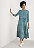 Seasalt Cornwall Teal Line Strokes Tiered Jersey Dress Kaleidoscope