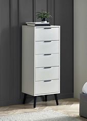 Julian Bowen Alba 2 Drawers Bedside-Soft Close, Rubberwood, White and Oak, One Size