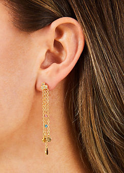Accessorize 14ct Gold-Plated Beaded Long Drop Earrings