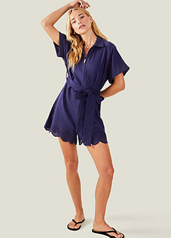 Accessorize Broderie Belted Playsuit