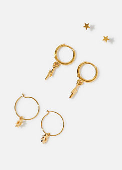Accessorize Gold-Plated Celestial Earring Set