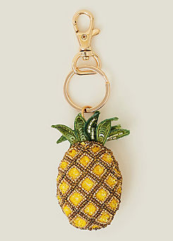 Accessorize Hand-Beaded Pineapple Keyring