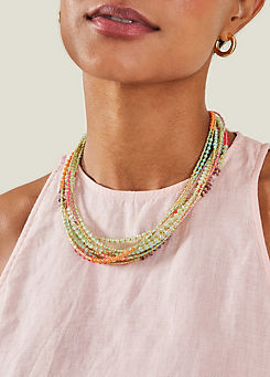 Accessorize Layered Beaded Collar Necklace