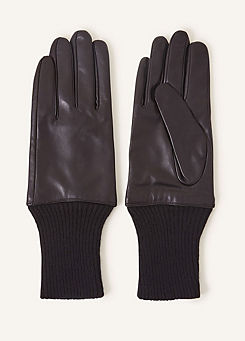 Accessorize Leather Cuff Gloves