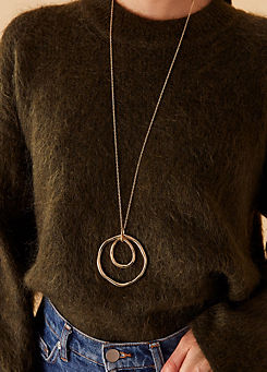 Accessorize Long Concentric Circle Pendant Necklace