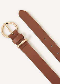 Accessorize Round Buckle Leather Jeans Belt