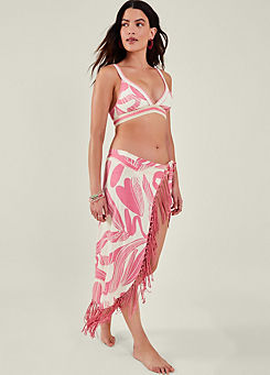 Accessorize Squiggle Print Fringe Sarong