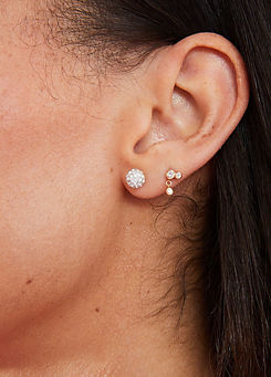 Accessorize Sterling Silver Pave Ball Stud Earrings