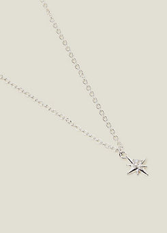 Accessorize Sterling Silver-Plated Sparkle Star Pendant Necklace