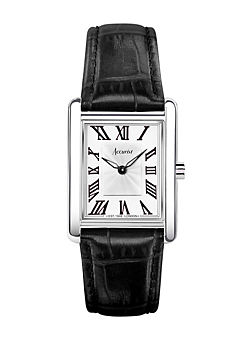 Accurist Ladies Rectangle Black Leather Strap 26mm Watch