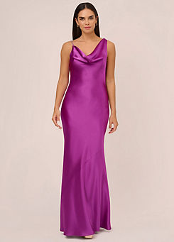 Adrianna Papell Aidan by Satin A-Line Gown
