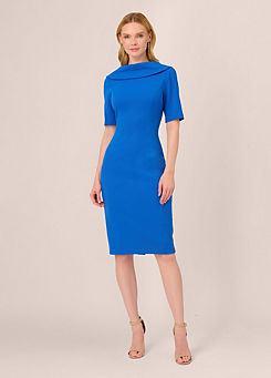 Adrianna Papell Roll Neck Sheath Dress with V-Back
