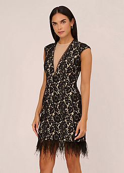 Adrianna by Adrianna Papell Bonded Lace Cocktail Dress