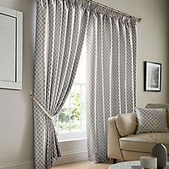 Alan Symonds Cotswold Jacquard Pair of Fully Lined Pencil Pleat Curtains