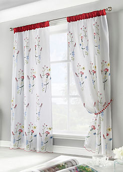 Alan Symonds Springfield Embroidered Pair of Lined Pencil Pleat Curtains