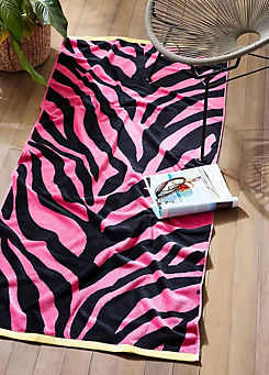 Allure Jumbo Zebra 100% Cotton Beach Towel