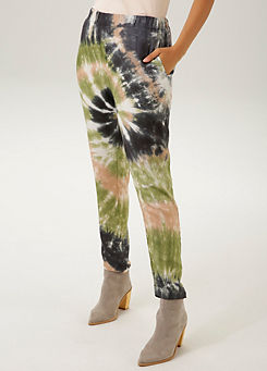 Aniston Batik Print Pull-On Trousers