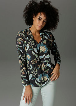 Aniston Casual Floral Print Slip-On Blouse