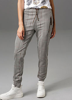 Aniston Check Pull-On Trousers