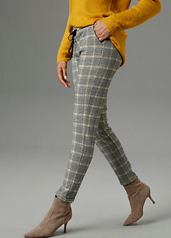 Aniston Check Slip-On Trousers