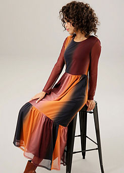 Aniston Colour Gradient Lined Maxi Dress