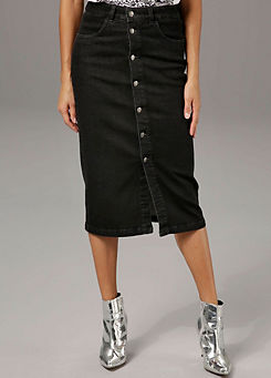 Aniston Denim Midi Skirt