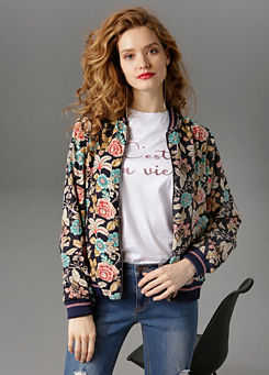 Aniston Floral Print Bomber Jacket