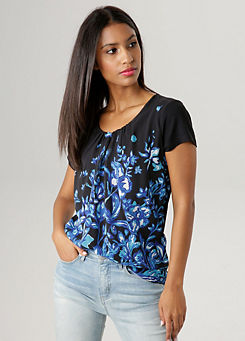 Aniston Floral Print Round Neck T-Shirt