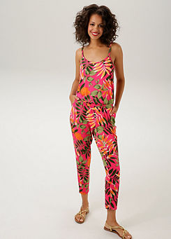 Aniston Floral Print Sleeveless Jumpsuit