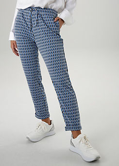 Aniston Geometric Print Tapered Trousers