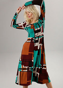 Aniston Graphic Print Midi Dress