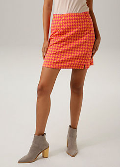 Aniston Houndstooth Mini Skirt