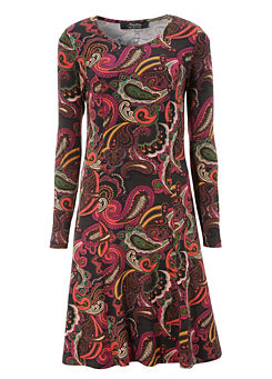 Aniston Paisley Print Jersey Dress