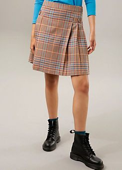 Aniston Pleated Check Mini Skirt