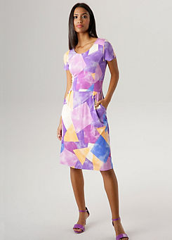 Aniston Printed Short Sleeve Summer Dress
