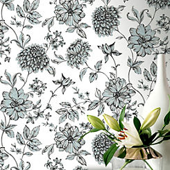 Arthouse Fleur Mono Wallpaper