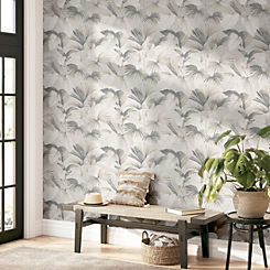 Arthouse Palm Grove Grey Wallpaper