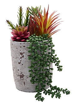 Artificial Succulent Plant Trailing in a White Pot