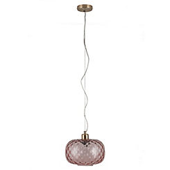 Azores Rose Textured Glass Oval Ceiling Light