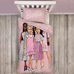 Barbie Figures Single Panel Duvet Cover Set