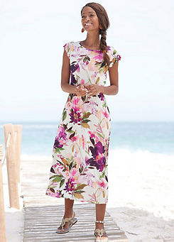 Beachtime Floral Print Midi Dress