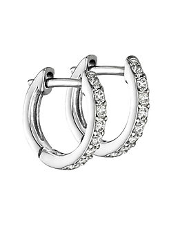 Beginnings Sterling Silver Hoop Earrings with Cubic Zirconia by Beginnings