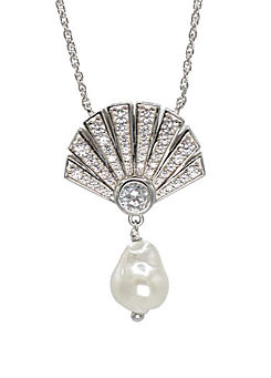 Bill Skinner Art Deco Fan Silver Necklace